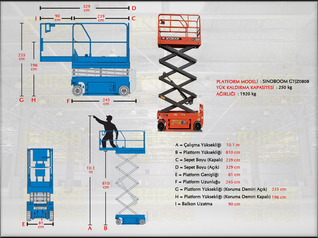 Akl Makasl Manlift 10 Metrelik